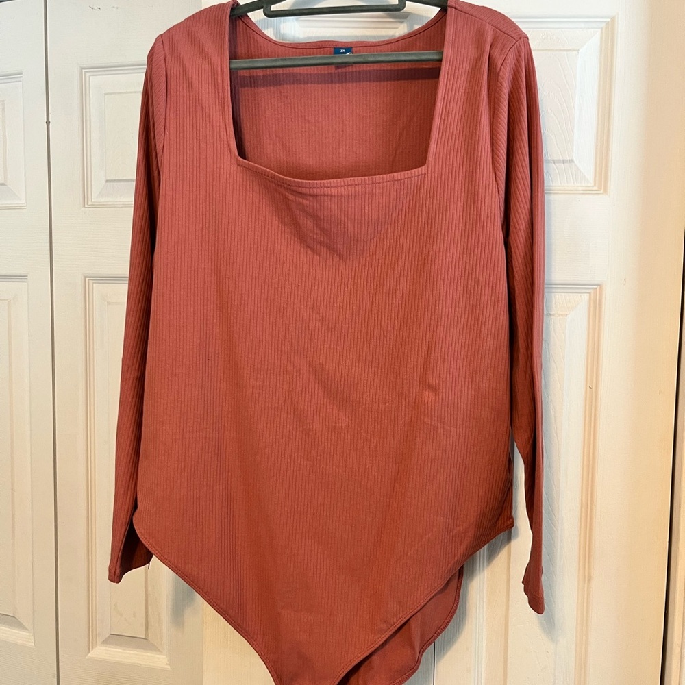 Old Navy Terracotta Square Neck Bodysuit
